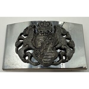 Vintage Griffin Heraldic Belt Buckle Medieval Shield Gothic Fantasy Metal
